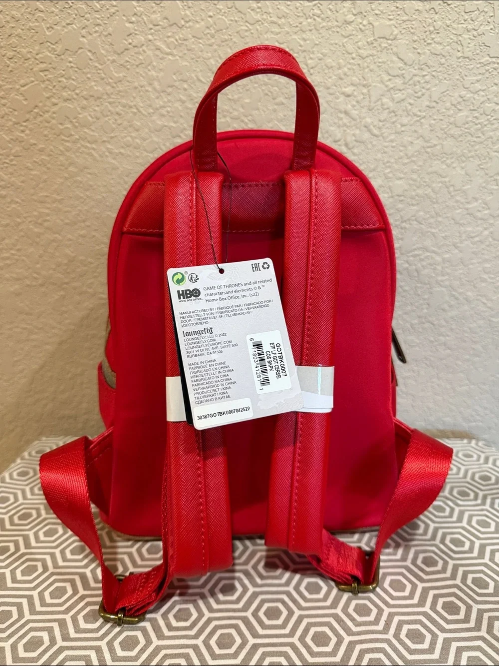 Loungefly Red & Gold Game of Thrones Lion Cosplay Mini Backpack